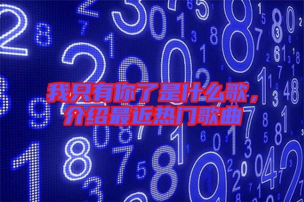 我只有你了是什么歌，介紹最近熱門歌曲