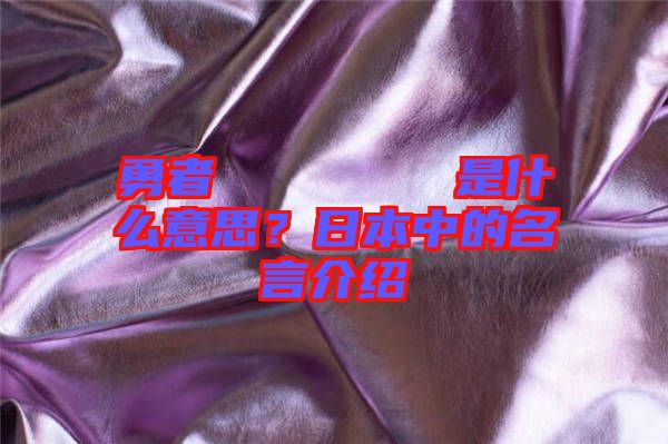 勇者のくせになまいきだ是什么意思？日本中的名言介紹
