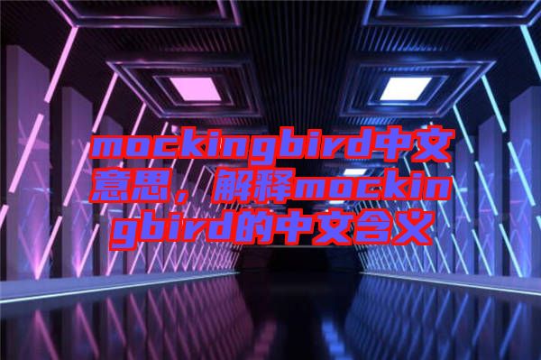 mockingbird中文意思，解釋mockingbird的中文含義