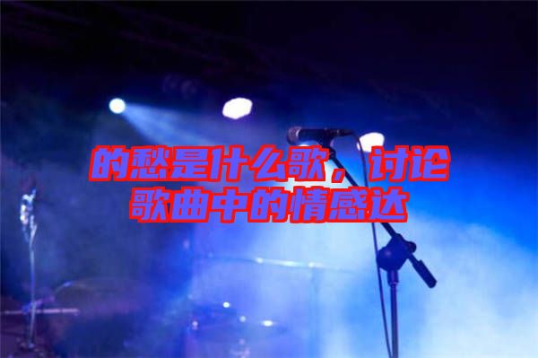 的愁是什么歌，討論歌曲中的情感達(dá)