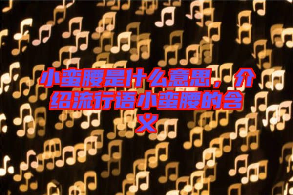 小蠻腰是什么意思，介紹流行語小蠻腰的含義