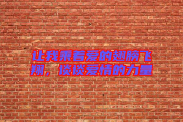 讓我乘著愛的翅膀飛翔，談?wù)剱矍榈牧α? width=