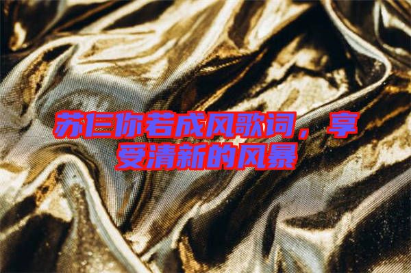 蘇仨你若成風歌詞，享受清新的風暴