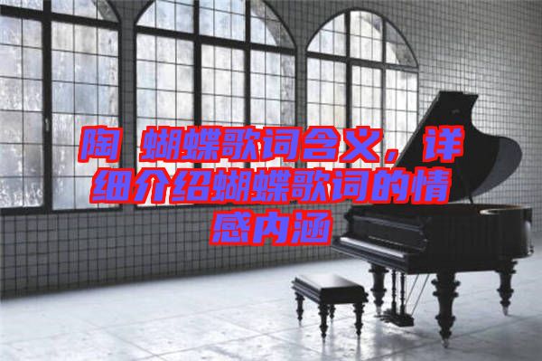 陶喆蝴蝶歌詞含義，詳細介紹蝴蝶歌詞的情感內(nèi)涵