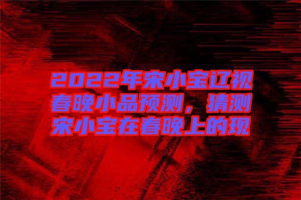 2022年宋小寶遼視春晚小品預測，猜測宋小寶在春晚上的現(xiàn)