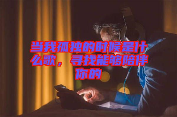 當(dāng)我孤獨(dú)的時(shí)候是什么歌，尋找能夠陪伴你的