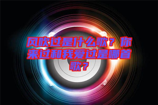 風吹過是什么歌？你來過和我愛過是哪首歌？
