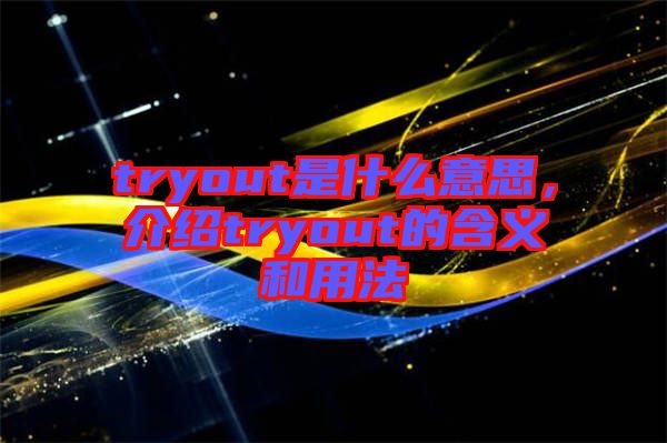 tryout是什么意思，介紹tryout的含義和用法