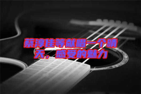 蔡淳佳等獻(xiàn)唱一個(gè)晴天，感受的魅力