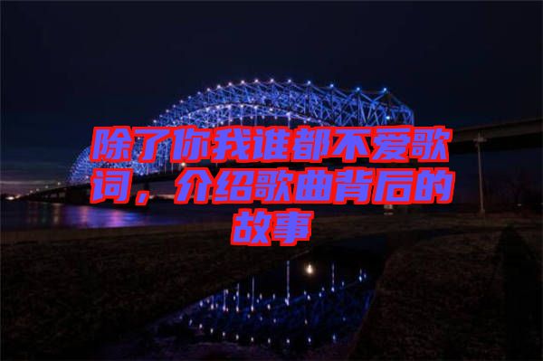 除了你我誰都不愛歌詞，介紹歌曲背后的故事