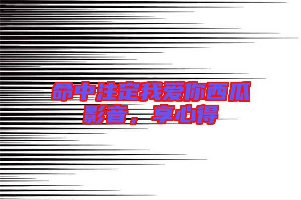 命中注定我愛你西瓜影音，享心得
