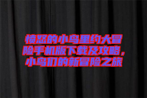 憤怒的小鳥里約大冒險(xiǎn)手機(jī)版下載及攻略，小鳥們的新冒險(xiǎn)之旅