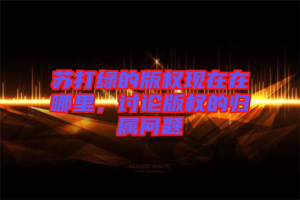 蘇打綠的版權(quán)現(xiàn)在在哪里，討論版權(quán)的歸屬問(wèn)題