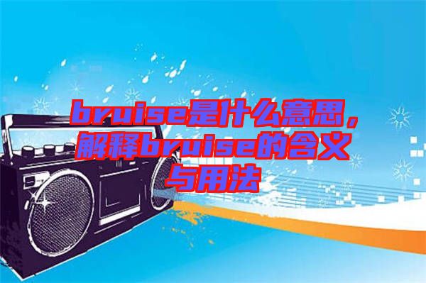 bruise是什么意思，解釋bruise的含義與用法