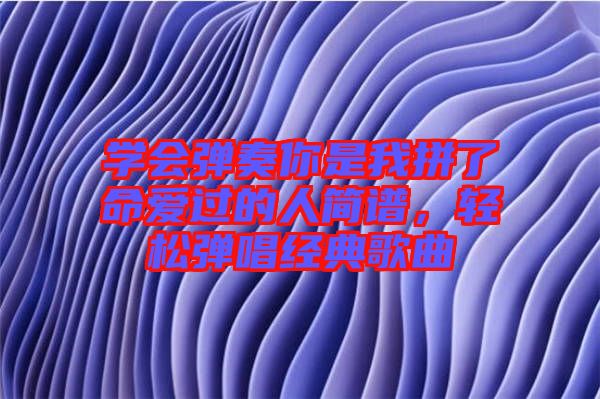 學(xué)會(huì)彈奏你是我拼了命愛過的人簡(jiǎn)譜，輕松彈唱經(jīng)典歌曲
