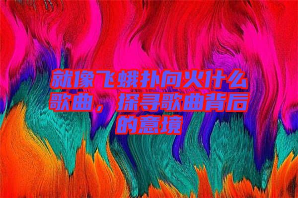 就像飛蛾撲向火什么歌曲，探尋歌曲背后的意境