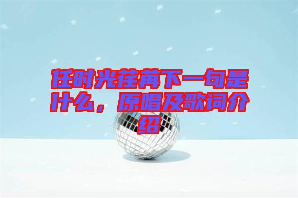 任時光荏苒下一句是什么，原唱及歌詞介紹