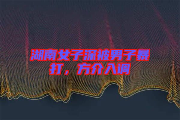 湖南女子深被男子暴打，方介入調(diào)