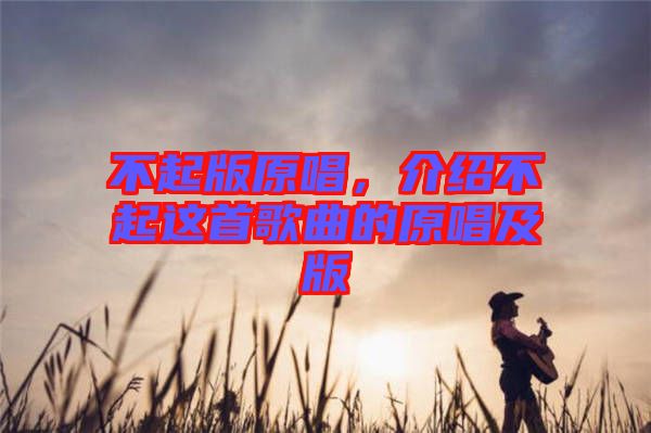 不起版原唱，介紹不起這首歌曲的原唱及版