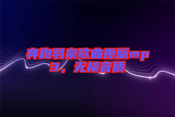 奔跑羽泉歌曲原版mp3，無損音質(zhì)