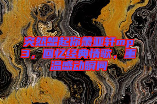 突然想起你蕭亞軒mp3，回憶經(jīng)典情歌，重溫感動瞬間