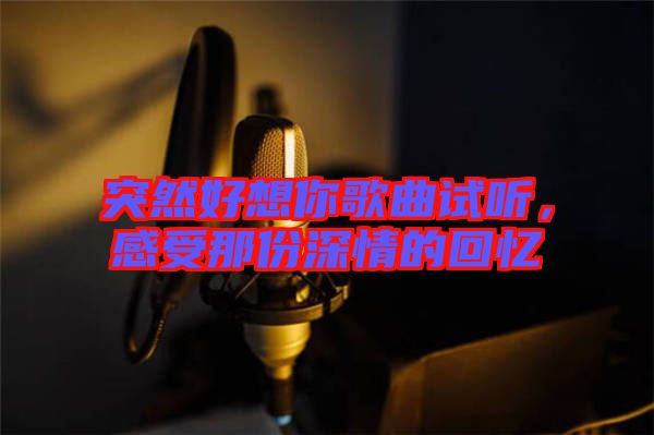 突然好想你歌曲試聽(tīng)，感受那份深情的回憶