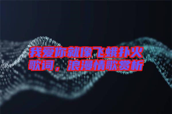 我愛你就像飛蛾撲火歌詞，浪漫情歌賞析