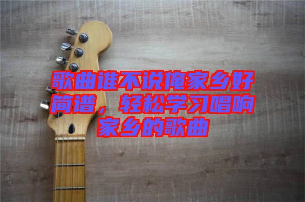 歌曲誰不說俺家鄉(xiāng)好簡譜，輕松學(xué)習(xí)唱響家鄉(xiāng)的歌曲