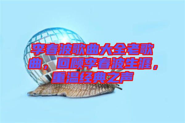 李春波歌曲大全老歌曲，回顧李春波生涯，重溫經(jīng)典之聲