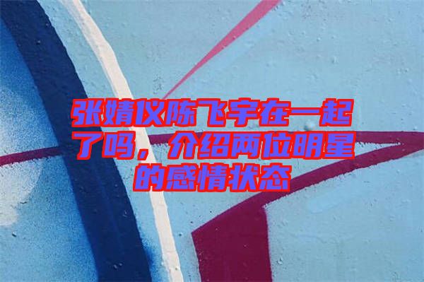 張婧儀陳飛宇在一起了嗎，介紹兩位明星的感情狀態(tài)