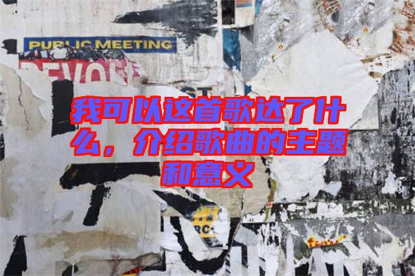 我可以這首歌達了什么，介紹歌曲的主題和意義