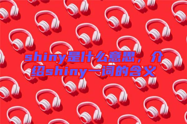 shiny是什么意思，介紹shiny一詞的含義