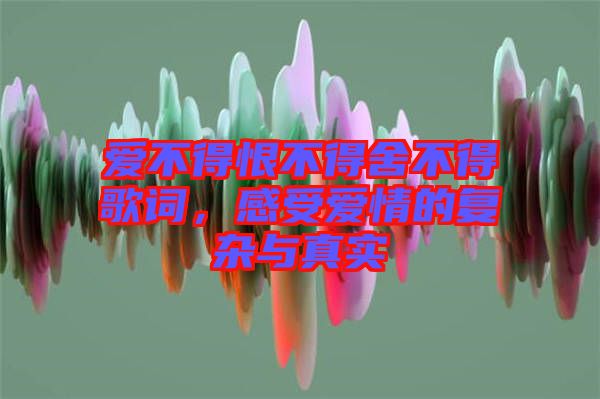 愛不得恨不得舍不得歌詞，感受愛情的復(fù)雜與真實(shí)