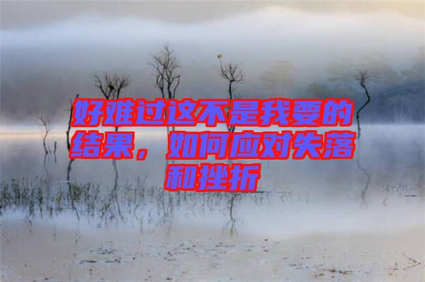 好難過這不是我要的結果，如何應對失落和挫折