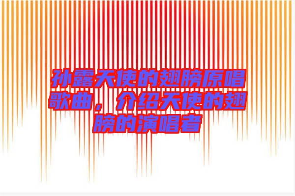 孫露天使的翅膀原唱歌曲，介紹天使的翅膀的演唱者