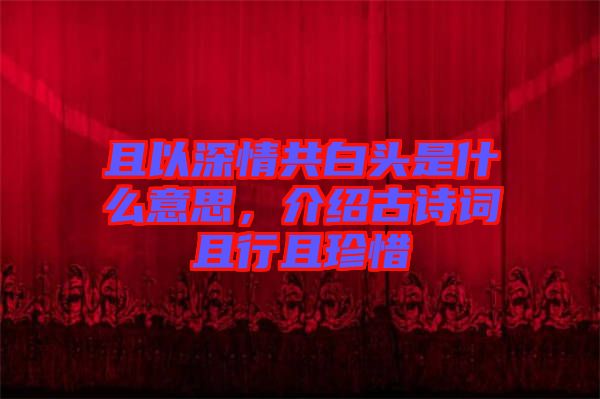 且以深情共白頭是什么意思，介紹古詩(shī)詞且行且珍惜