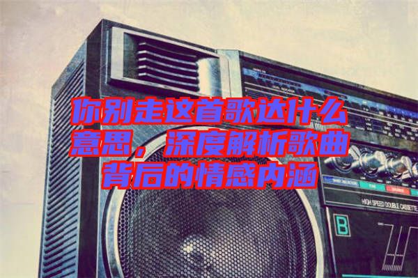 你別走這首歌達(dá)什么意思，深度解析歌曲背后的情感內(nèi)涵