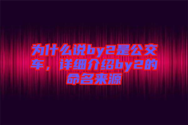 為什么說by2是公交車，詳細(xì)介紹by2的命名來(lái)源