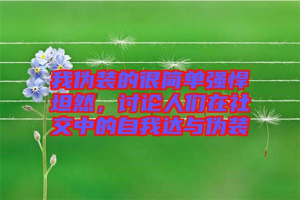 我偽裝的很簡單強悍坦然，討論人們在社交中的自我達與偽裝