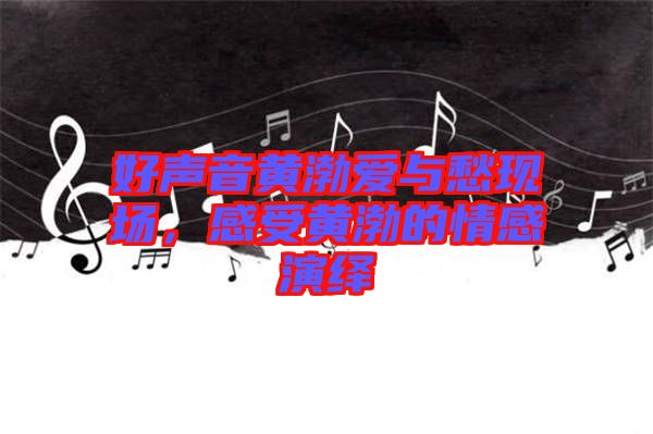好聲音黃渤愛與愁現(xiàn)場(chǎng)，感受黃渤的情感演繹