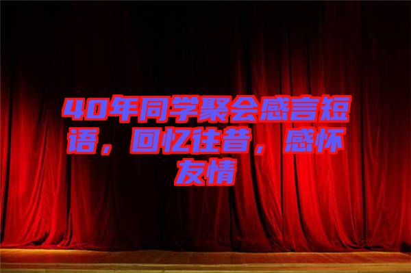 40年同學(xué)聚會感言短語，回憶往昔，感懷友情