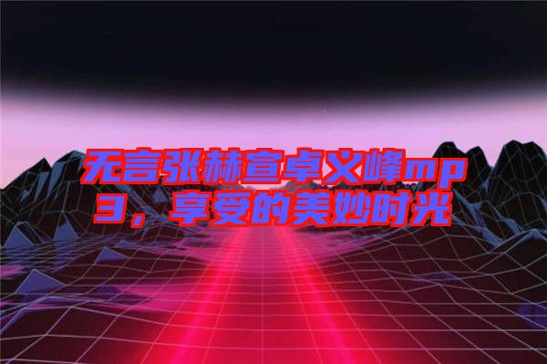 無言張赫宣卓義峰mp3，享受的美妙時光