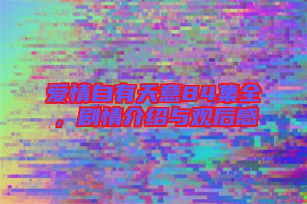 愛情自有天意84集全，劇情介紹與觀后感