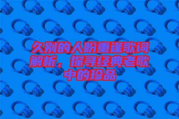久別的人盼重逢歌詞解析，探尋經(jīng)典老歌中的珍品