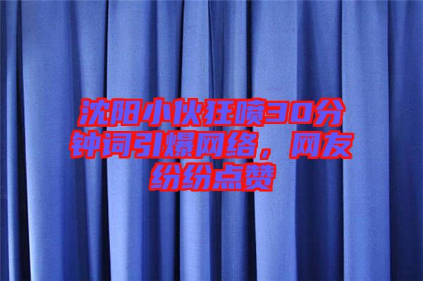 沈陽小伙狂噴30分鐘詞引爆網(wǎng)絡(luò)，網(wǎng)友紛紛點(diǎn)贊