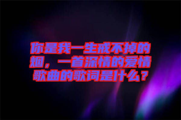 你是我一生戒不掉的煙，一首深情的愛情歌曲的歌詞是什么？