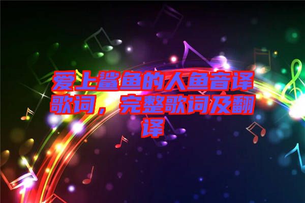 愛上鯊魚的人魚音譯歌詞，完整歌詞及翻譯