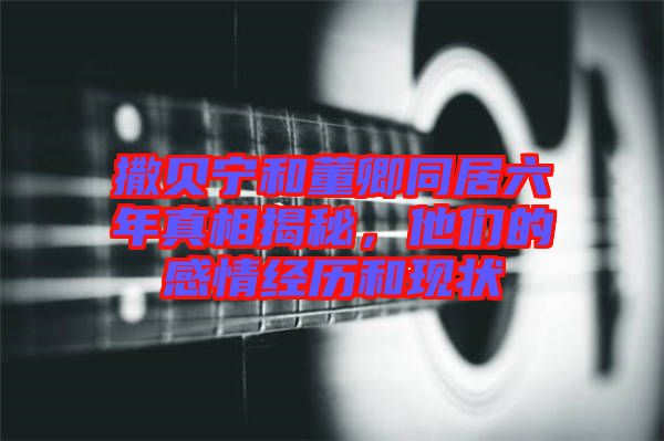 撒貝寧和董卿同居六年真相揭秘，他們的感情經(jīng)歷和現(xiàn)狀