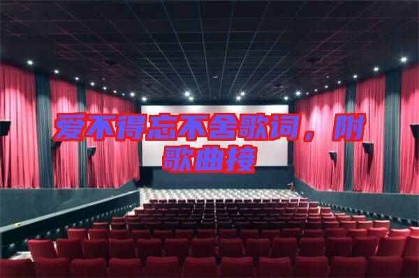 愛(ài)不得忘不舍歌詞，附歌曲接