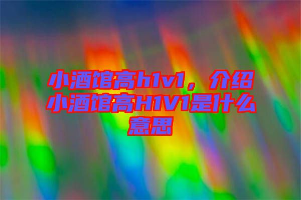小酒館高h(yuǎn)1v1，介紹小酒館高H1V1是什么意思